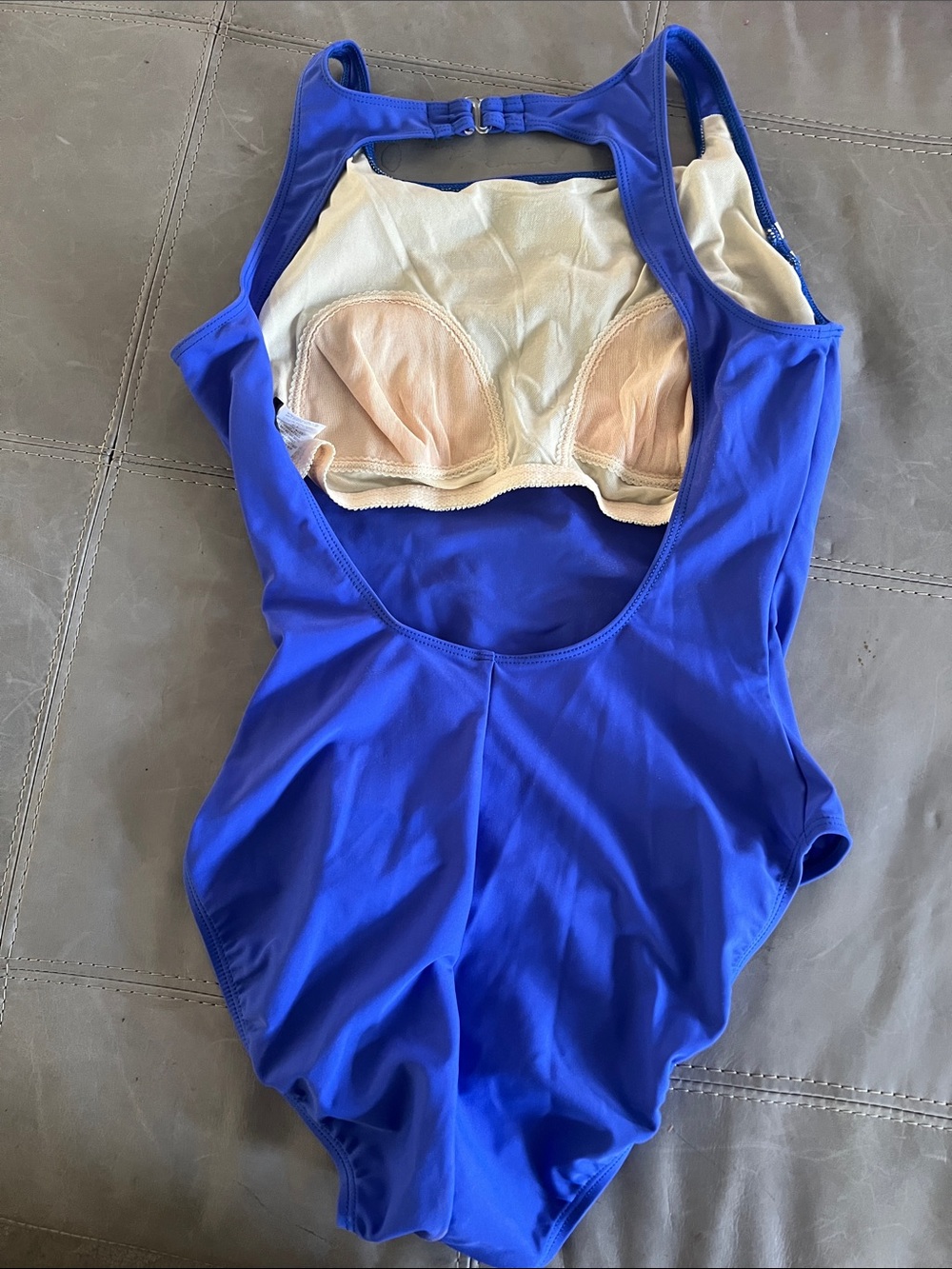 St. John's Bay Royal Blue One-Piece Swim Bodysuit with White Stripes - Picture 5 of 6